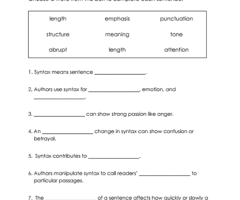 Syntax Worksheets