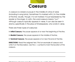 Caesura Worksheets