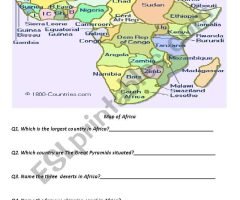 Africa Worksheets