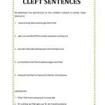 Cleft sentences re arrange: English ESL worksheets pdf & doc